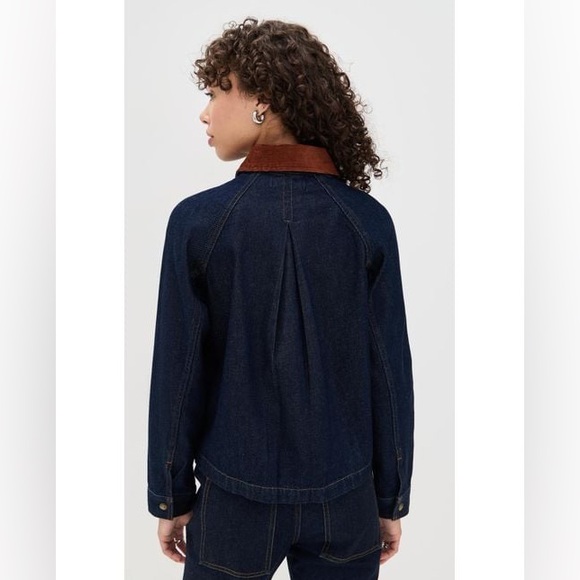 MADEWELL WOMENS BLUE DENIM TRAPEZE JACKET SIZE XL NWOT - Picture 3 of 6